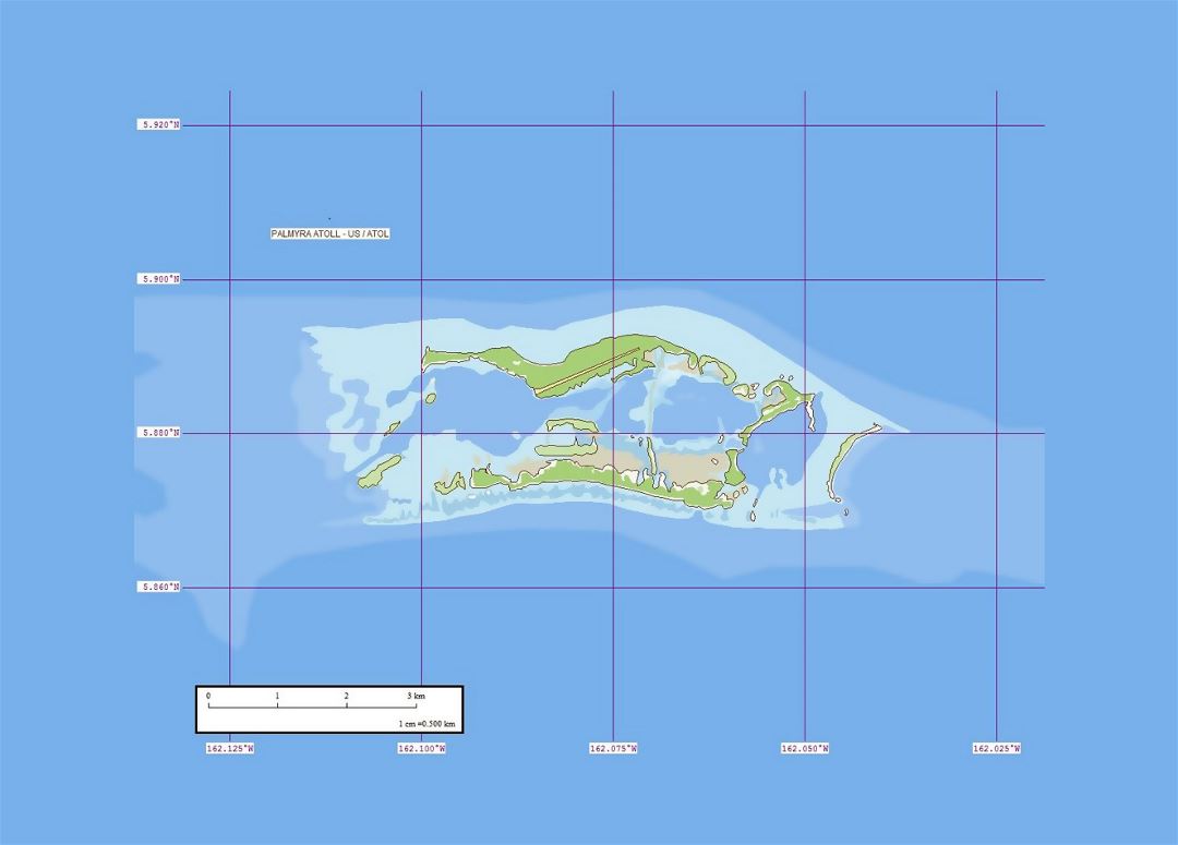 Detailed marplot map of Palmyra Atoll - 1:50,000