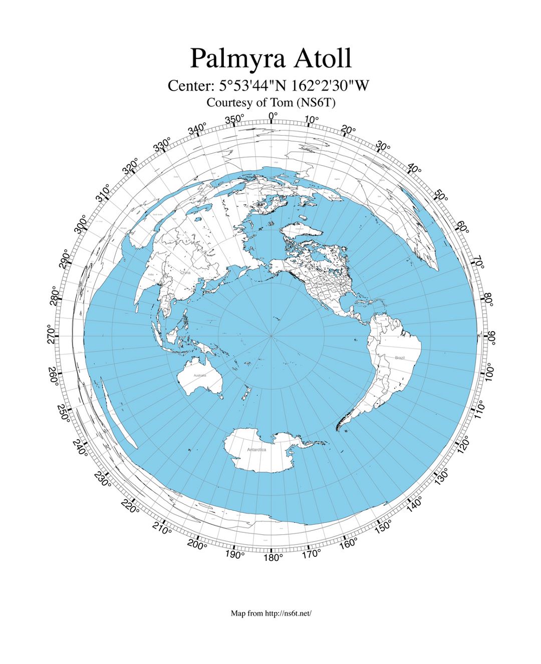 Large azimuthal map of Palmyra Atoll