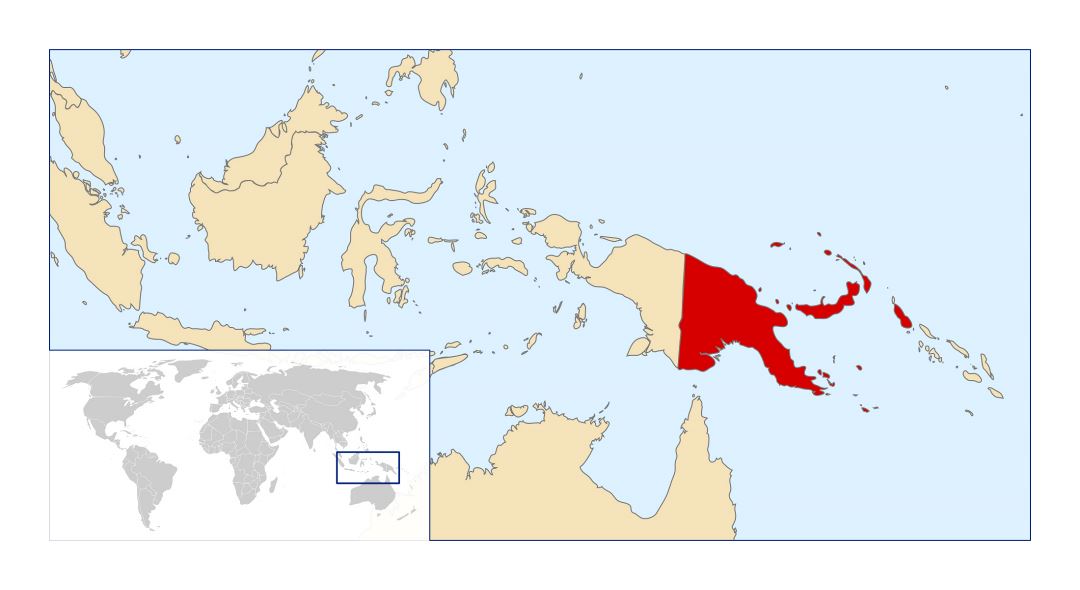 Large location map of Papua New Guinea