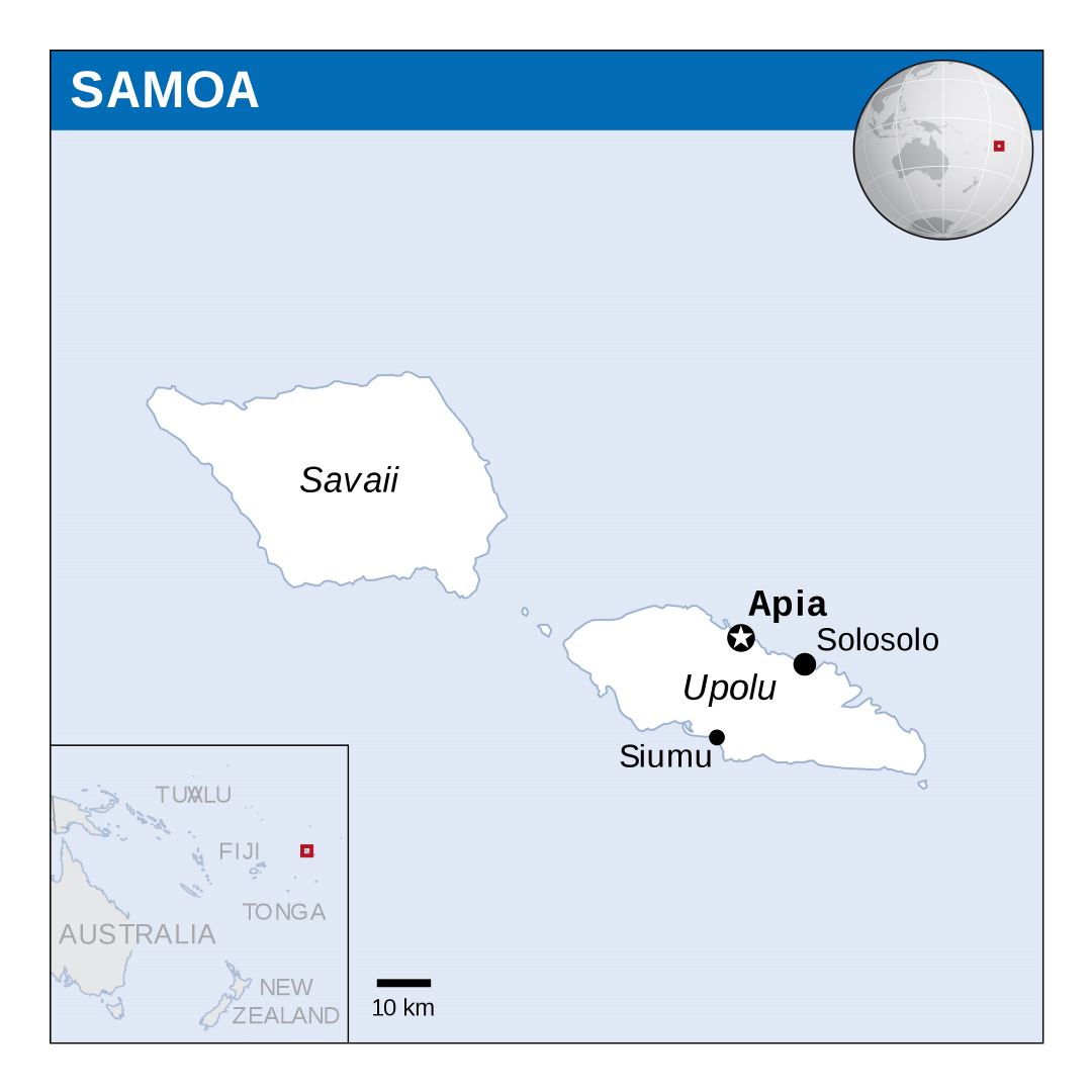 Large political map of Samoa