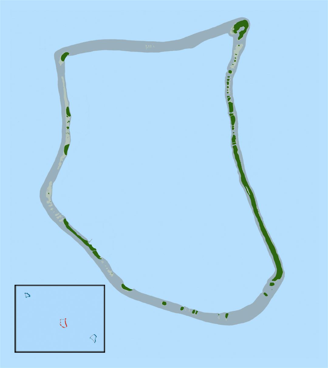 Large detailed map of Nukunonu Atoll, Tokelau