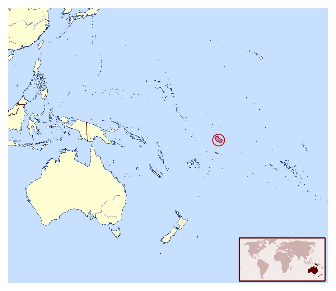 Large location map of Tokelau