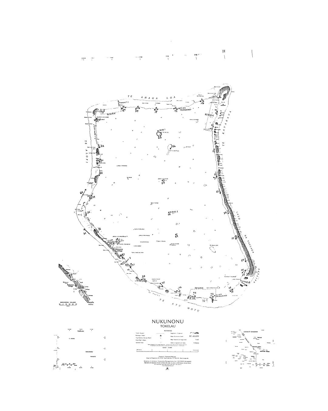 Large scale map of Nukunonu Atoll, Tokelau