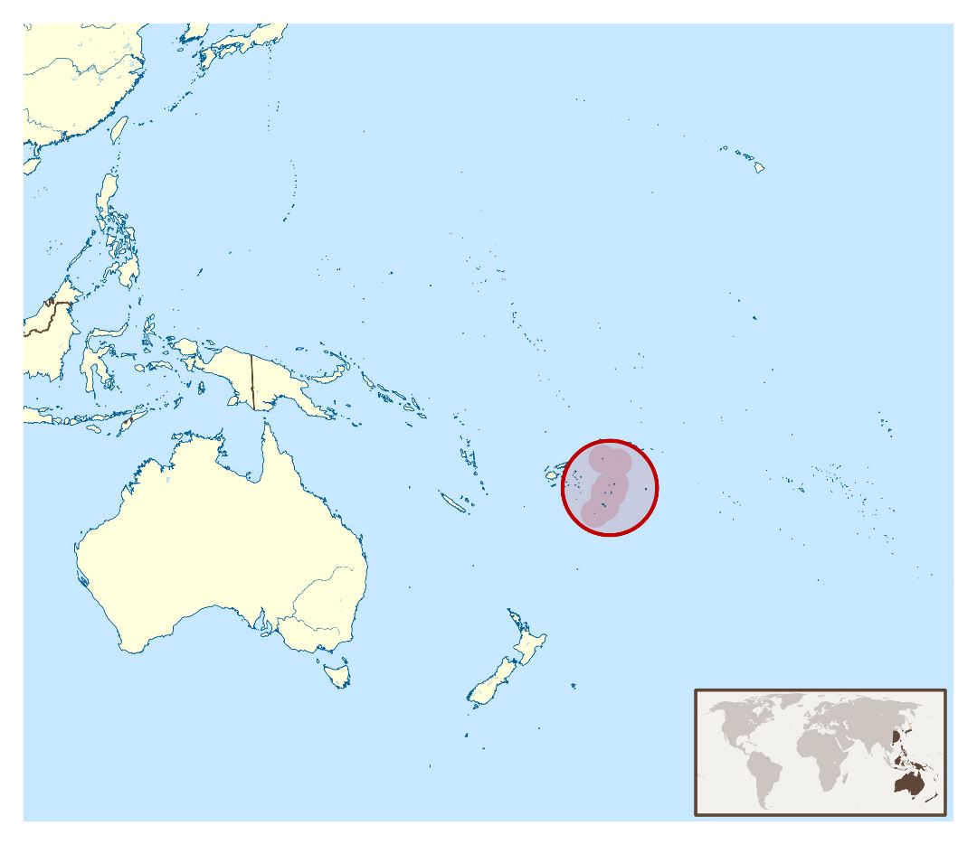 Large location map of Tonga
