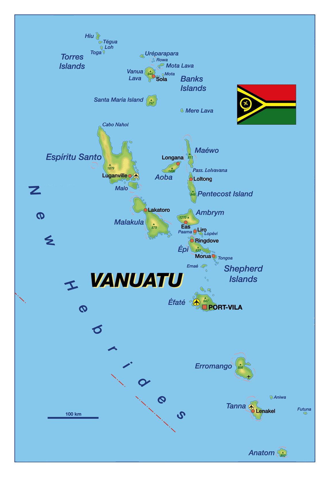 tourist map of vanuatu