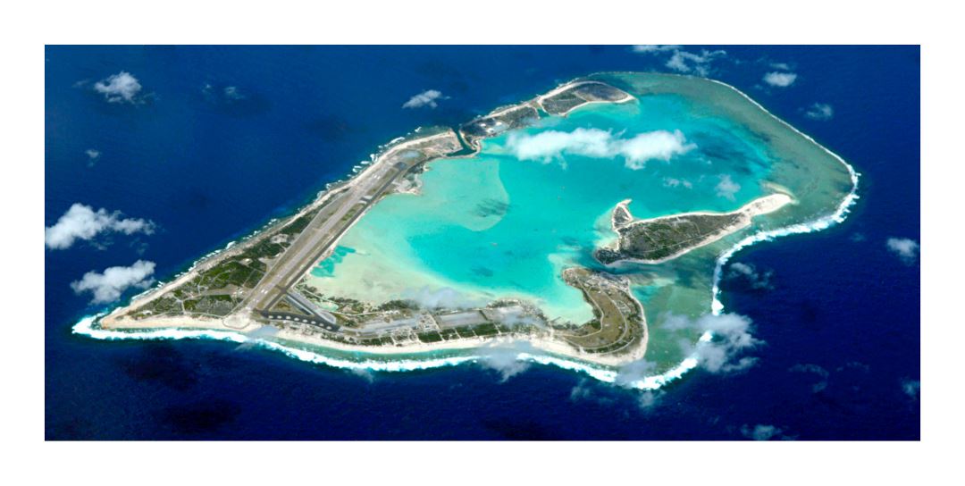Large air photo map of Wake Island