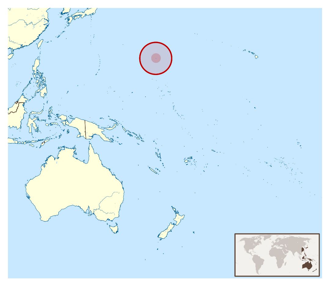 Large location map of Wake Island in Oceania