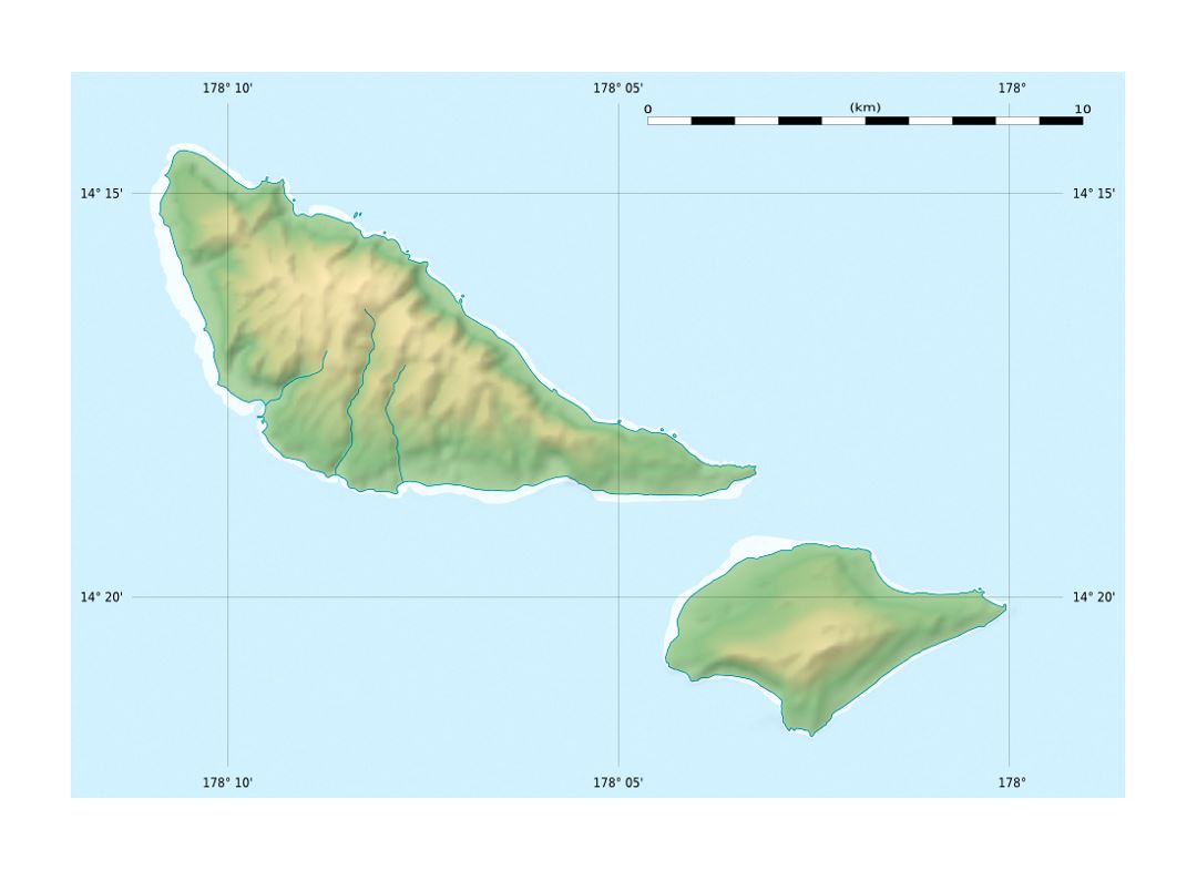 Detailed relief location map of Futuna