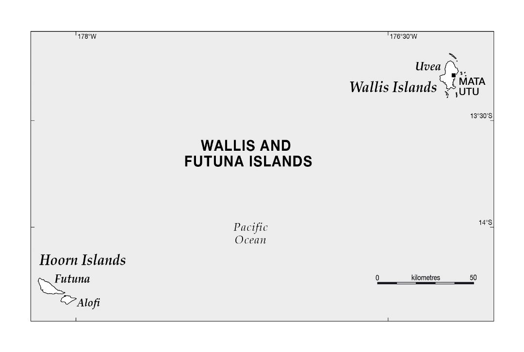 Large map of Wallis and Futuna
