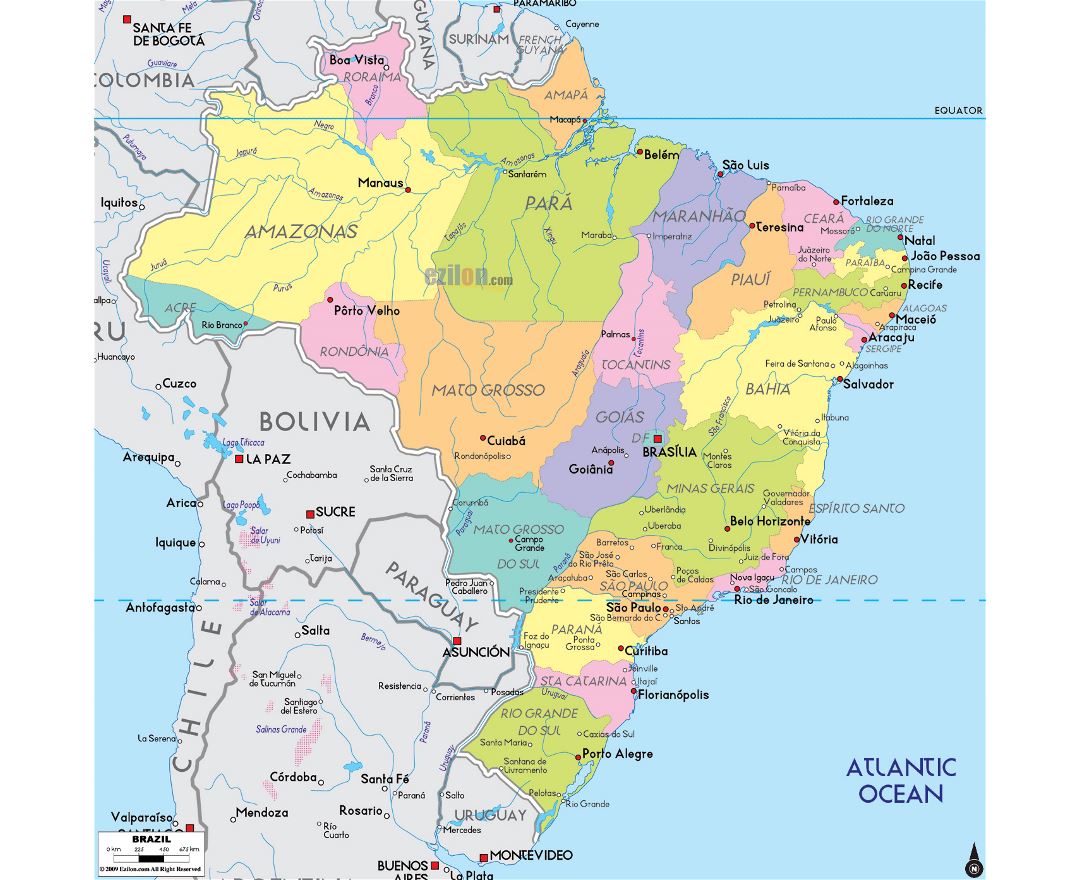 brazil map states and cities