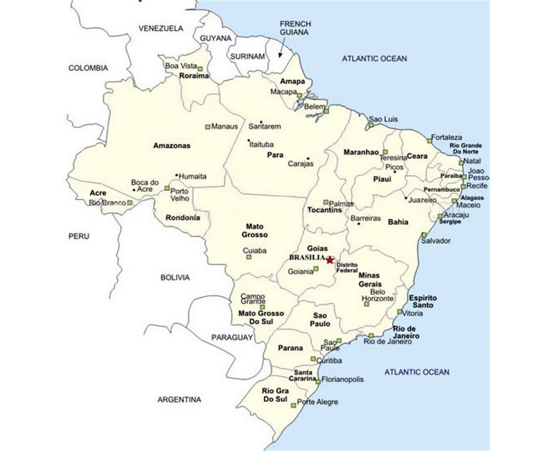 brazil map states and cities