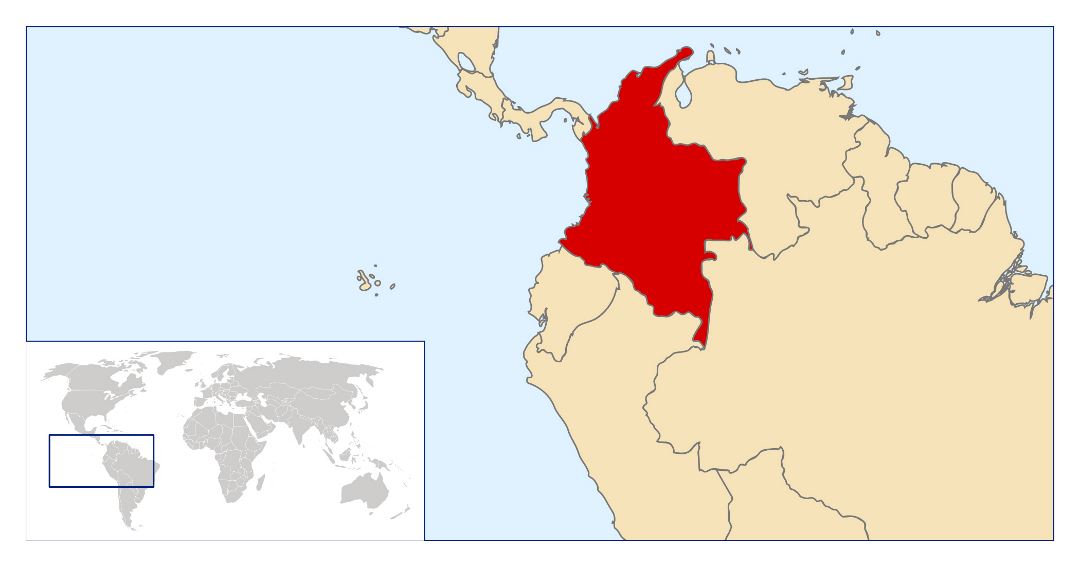Large location map of Colombia