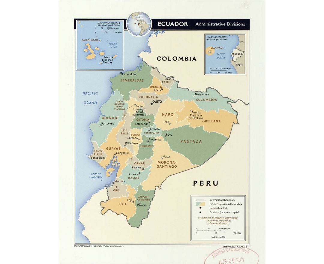 Political Map Of Ecuador With Cities Ecuador South America Images