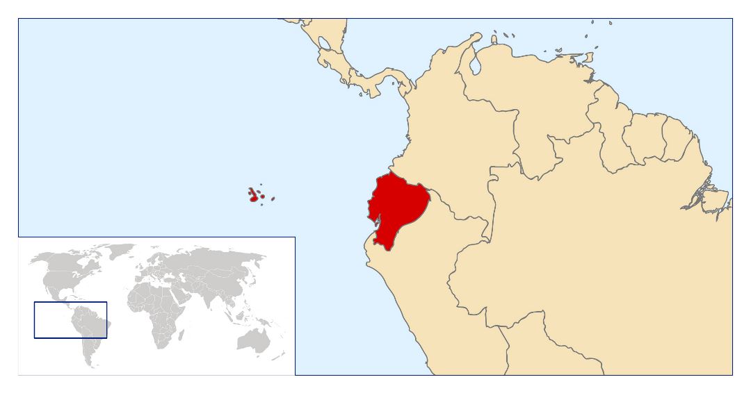 Large location map of Ecuador