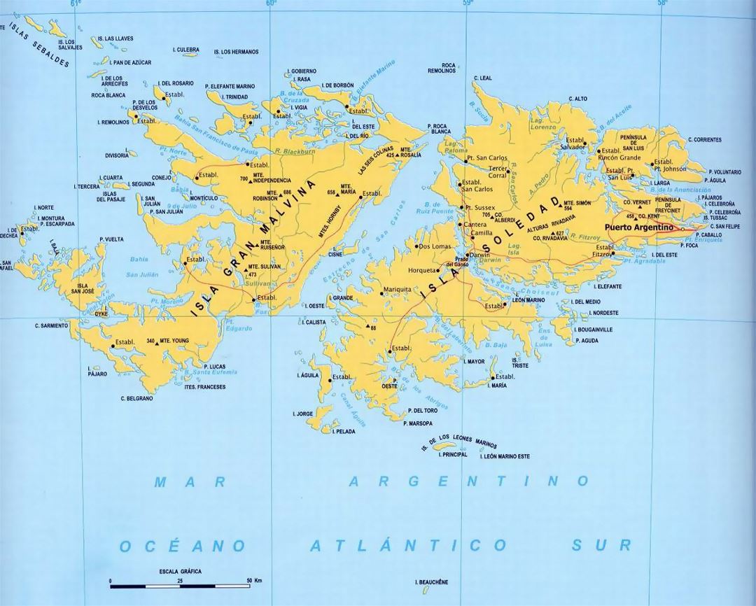 Map of Falkland Islands