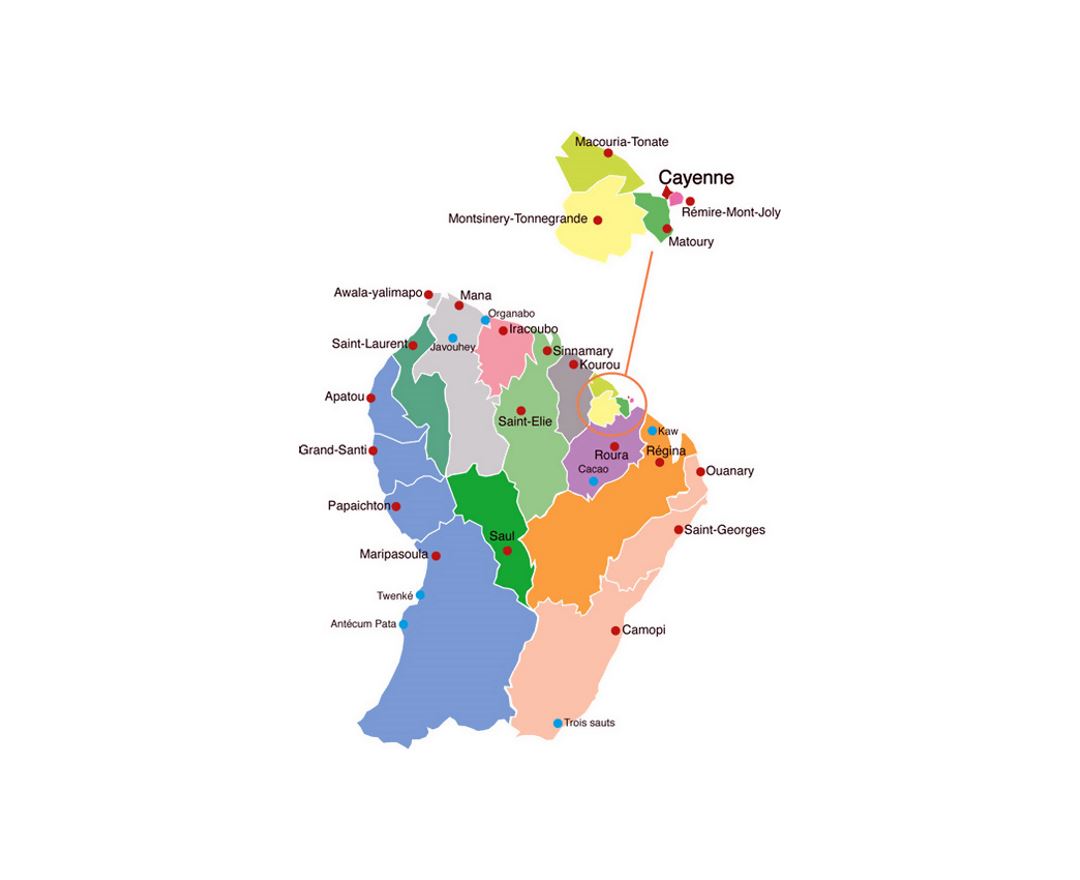 And team random Sleet Maps of French Guiana | Collection of maps of French Guiana | South America  | Mapsland | Maps of the World