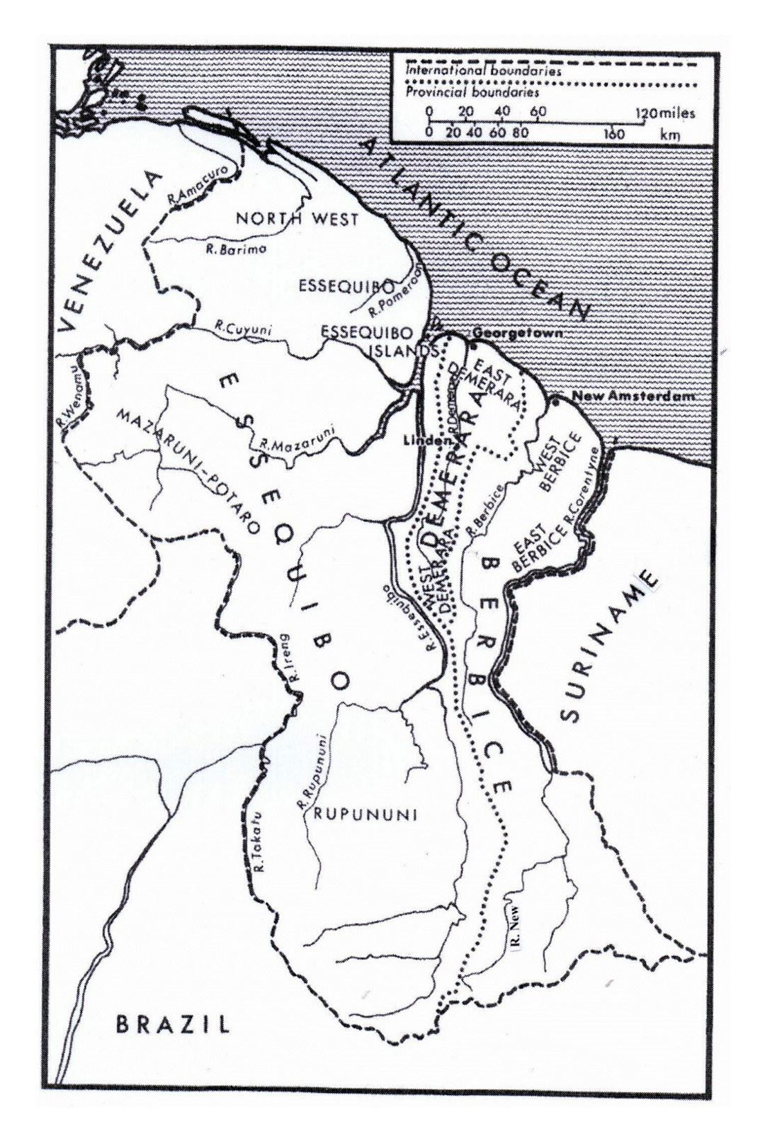 Detailed political map of Guyana