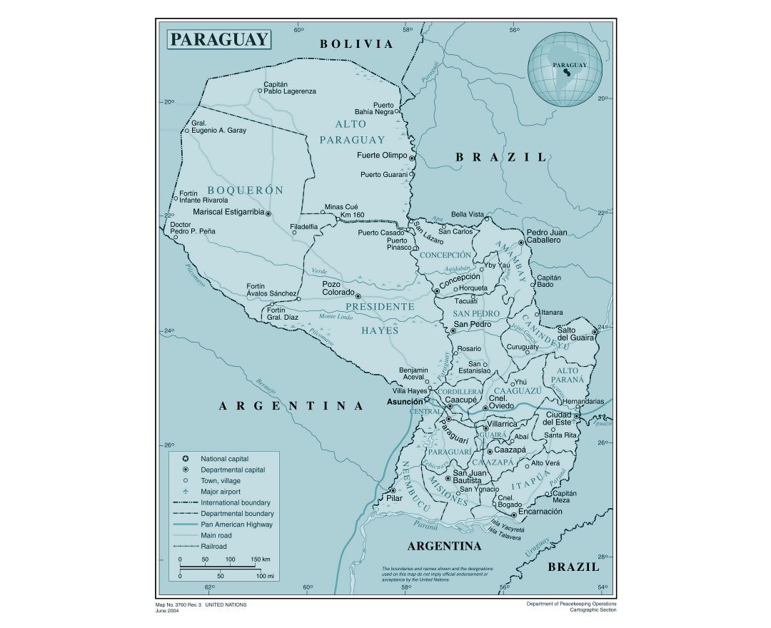 Department map of Paraguay (Source: Wikipedia, access time: 2021/7/25).
