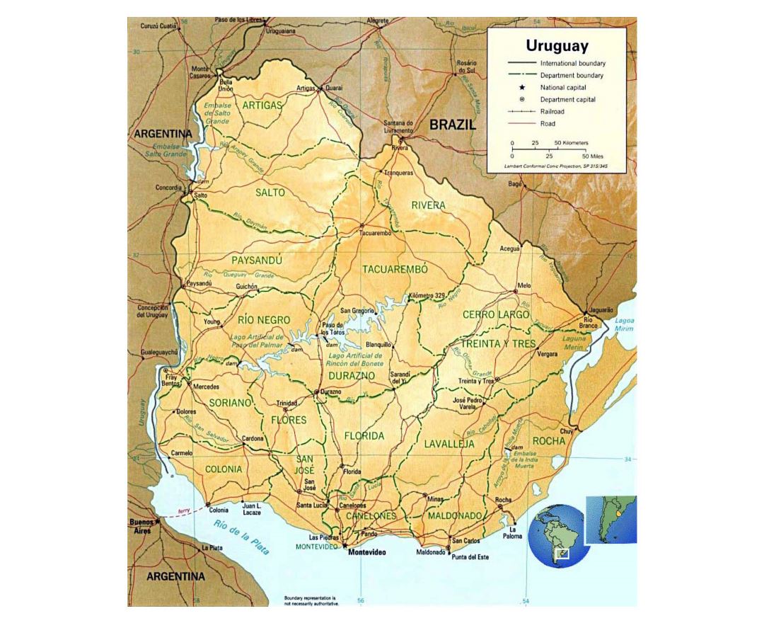 Maps Of Uruguay Collection Of Maps Of Uruguay South America 