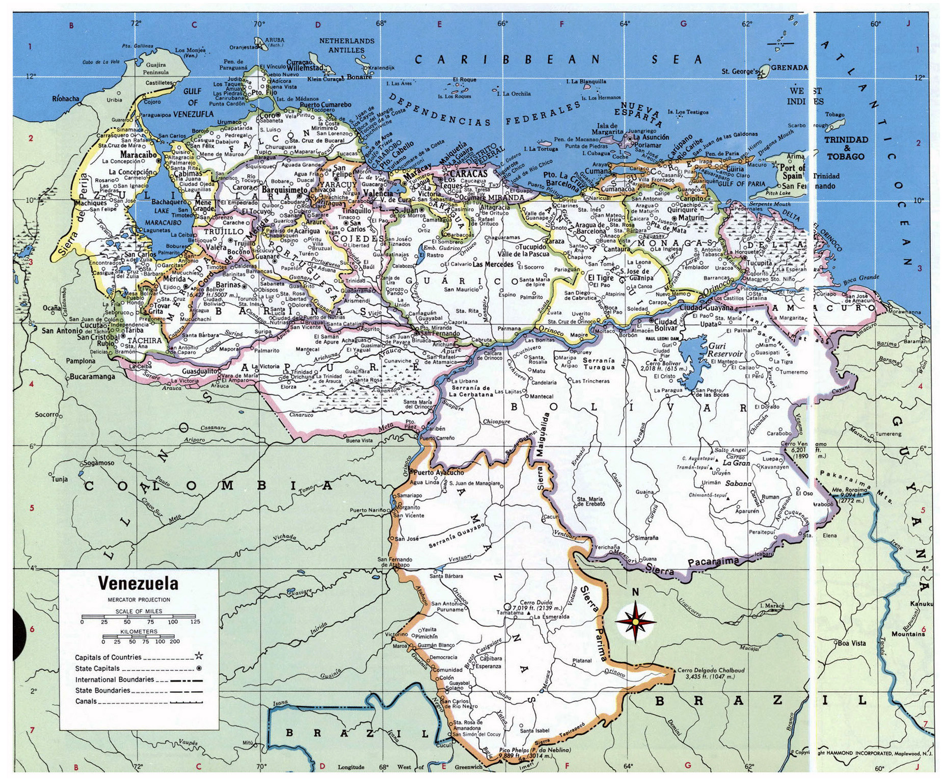 Large Detailed Political And Administrative Map Of Venezuela With All