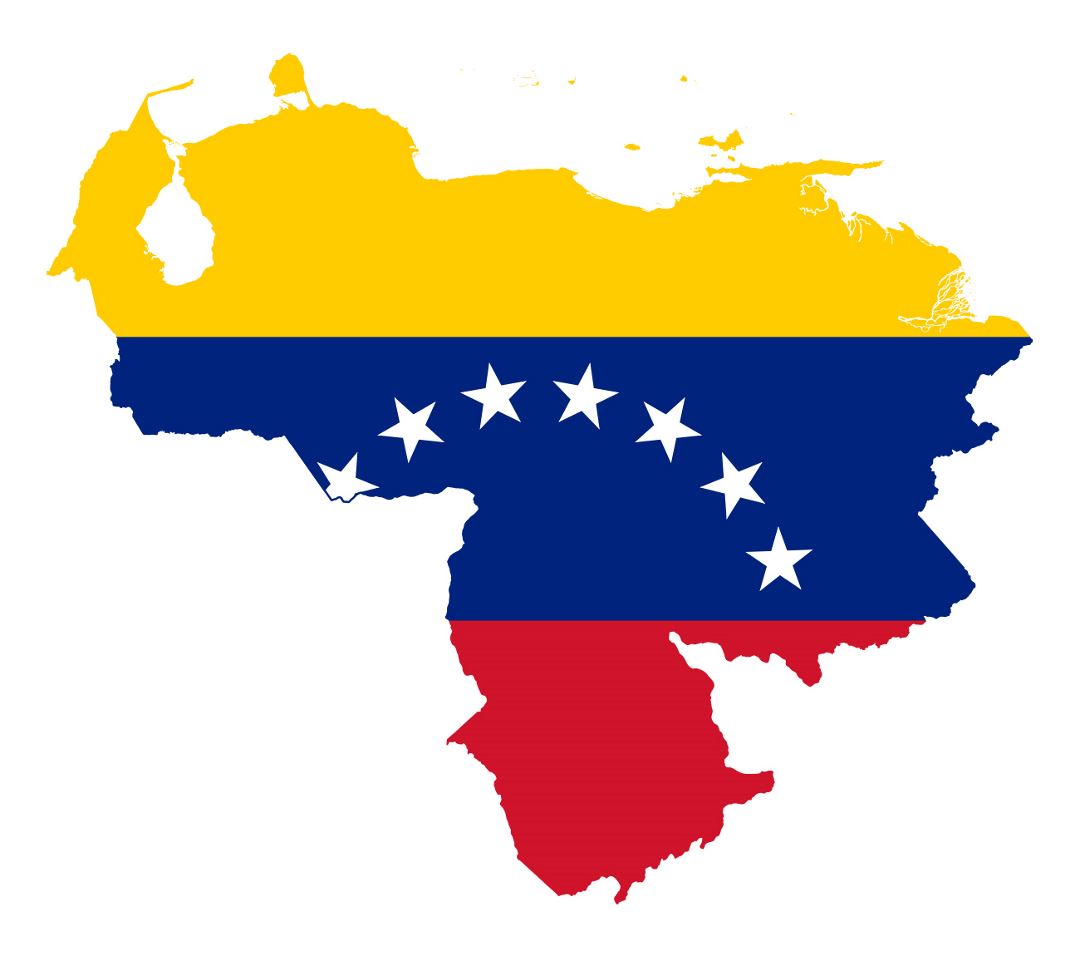 Large flag map of Venezuela