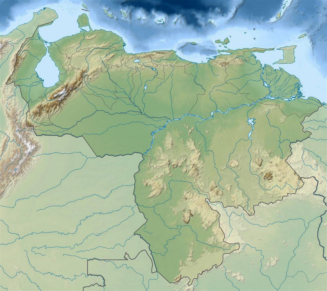 Large relief map of Venezuela