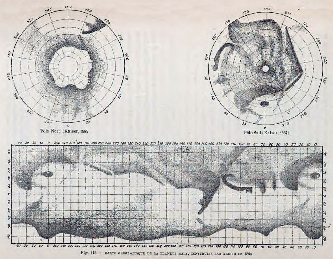 Old map of Mars - 1864