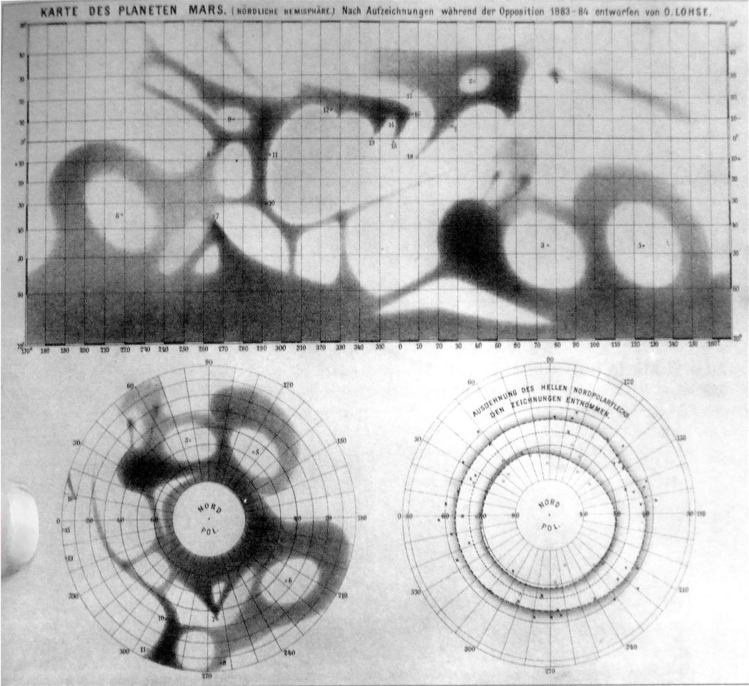 Old map of Mars - 1891