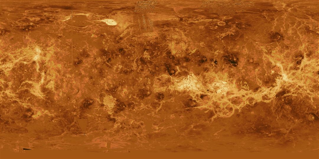 Large detailed satellite map of Venus