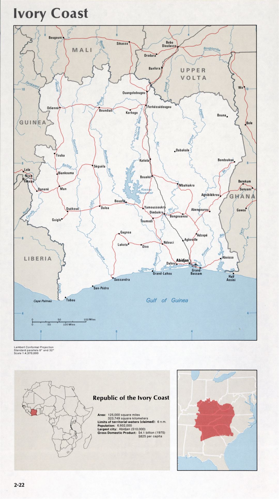 Map of Ivory Coast (2-22)