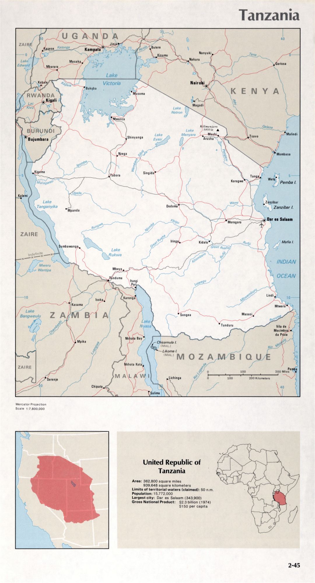 Map of Tanzania (2-45)