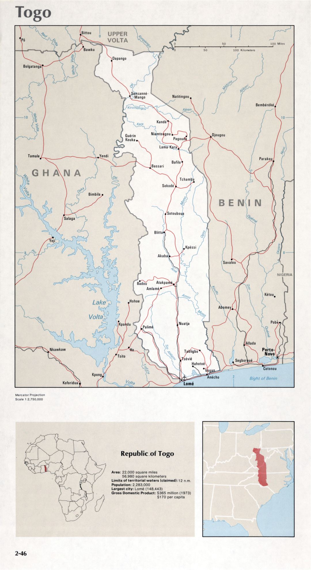 Map of Togo (2-46)