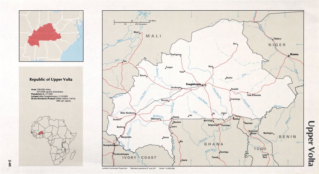 Map of Upper Volta (2-49)