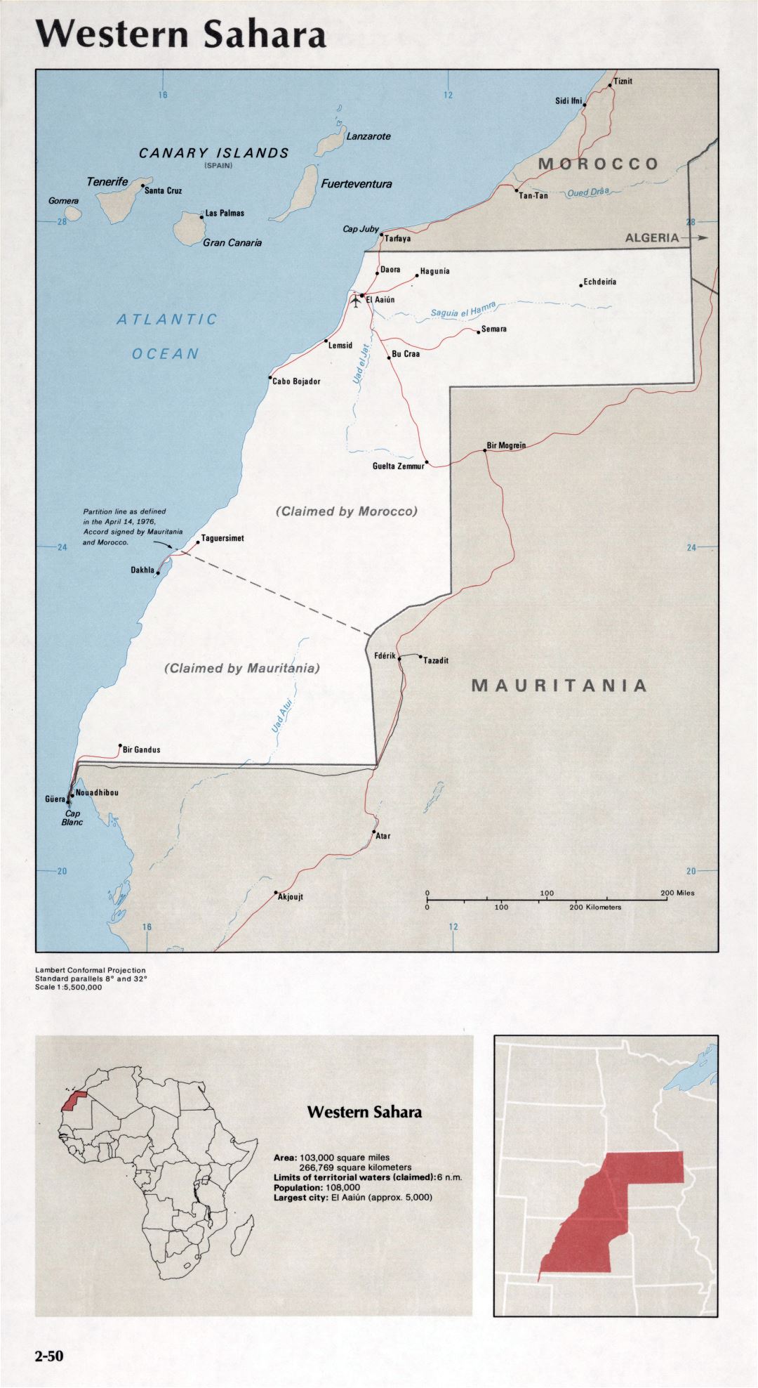 Map of Western Sahara (2-50)