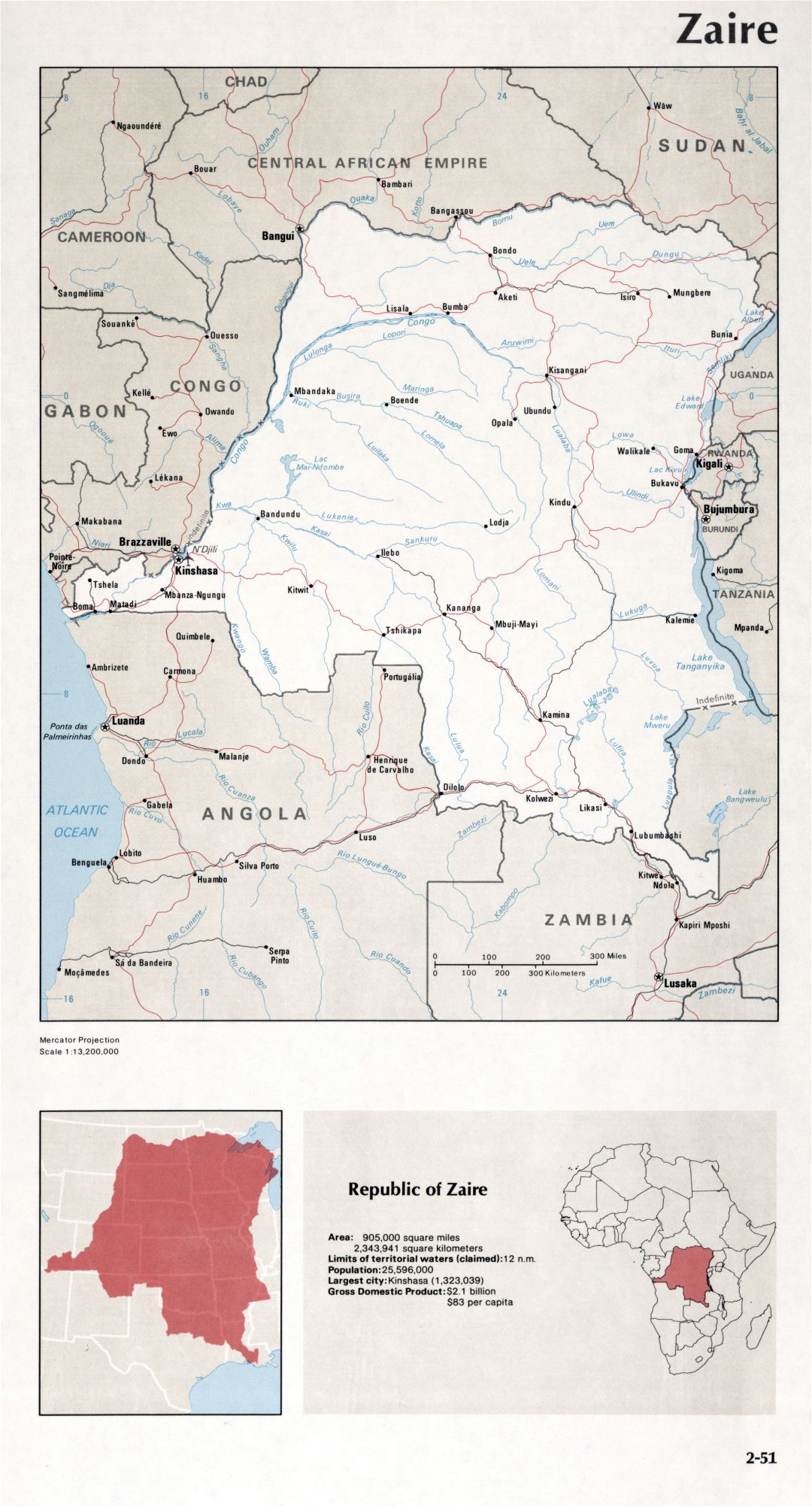 Capital Of Zaire Map