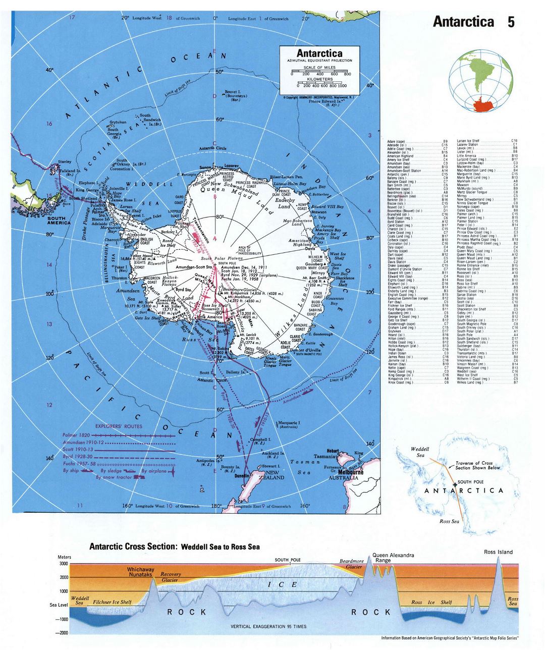 Large detailed map of Antarctica