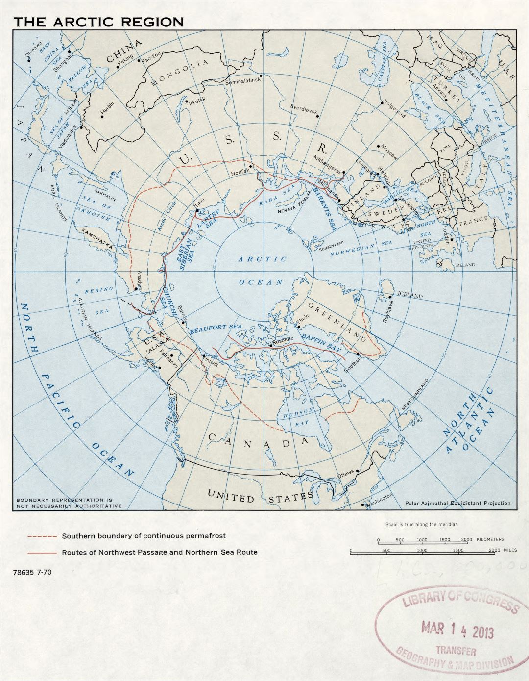 Large detailed map of the Arctic Region - 1970