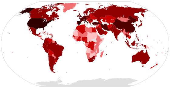 Covid-19 outbreak World map - 01-04-2020