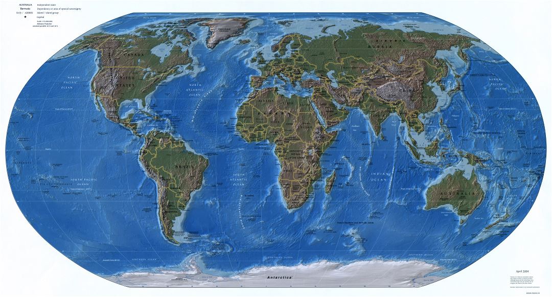 Large Detailed Political Map Of The World At Cutaway World Mapsland ...