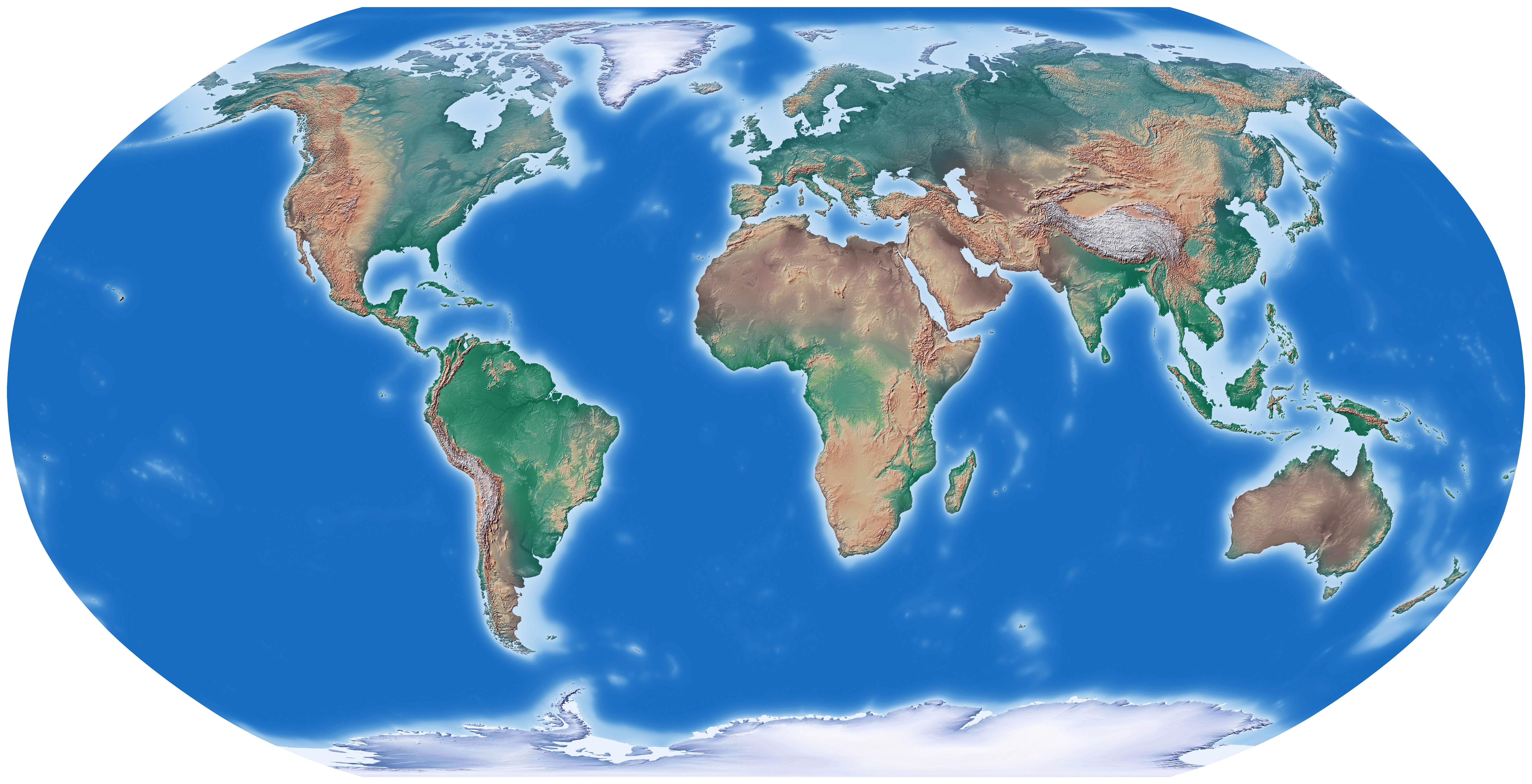 Large Detailed Relief Map Of The World World Mapsland Maps Of The 