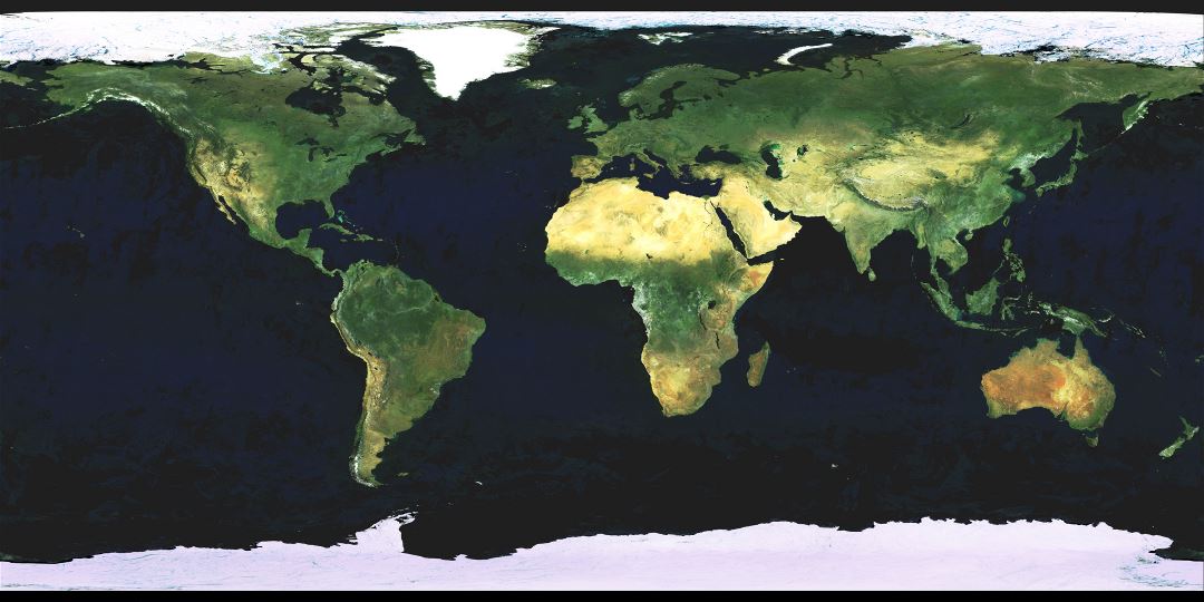 Large detailed satellite map of the World