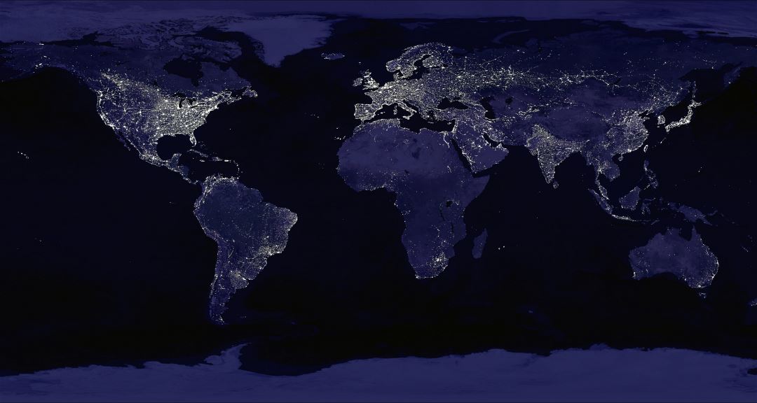 Large map of Earth at Night