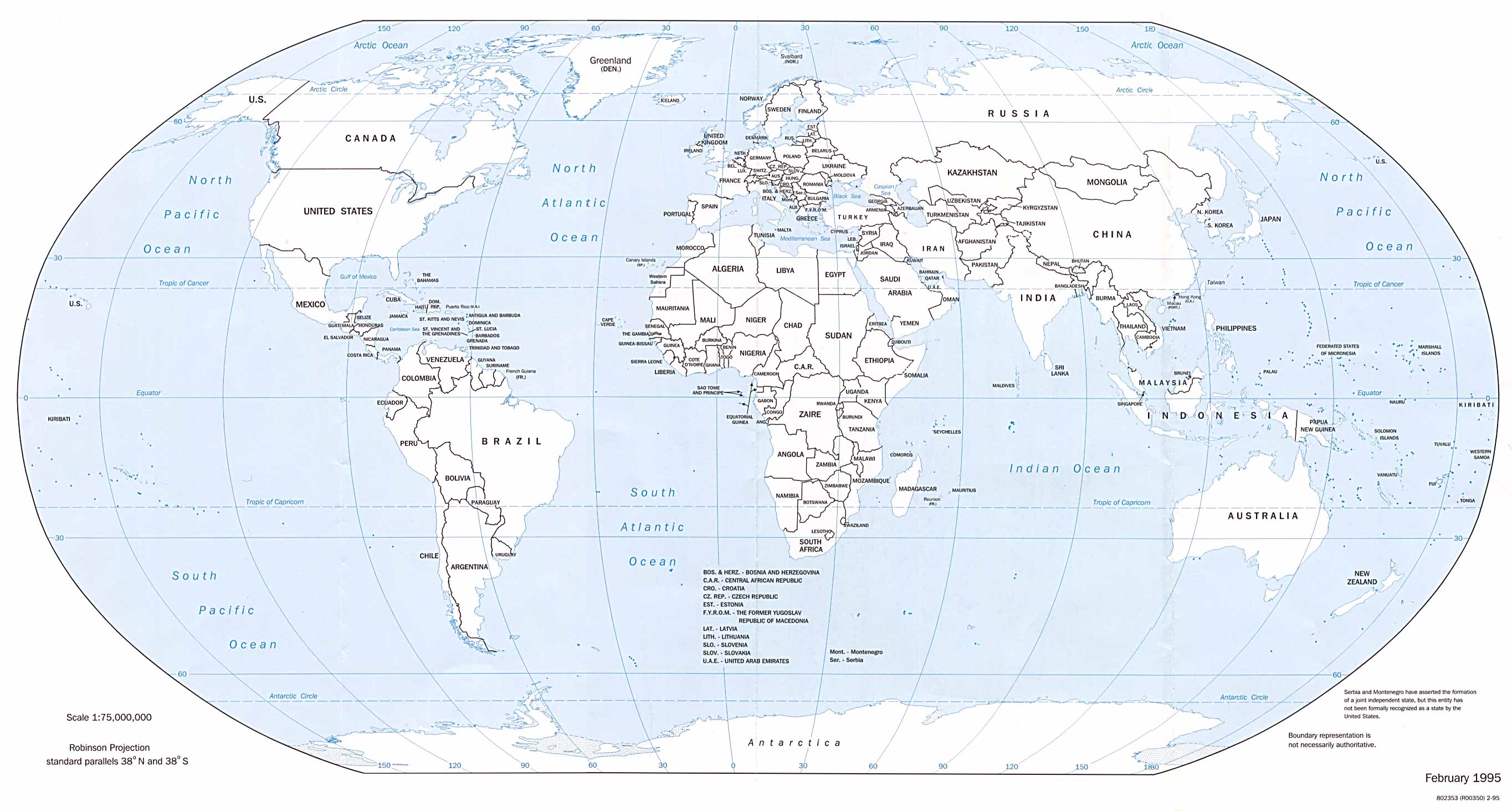 Printable Map Of The World With Country Names Infoupdate