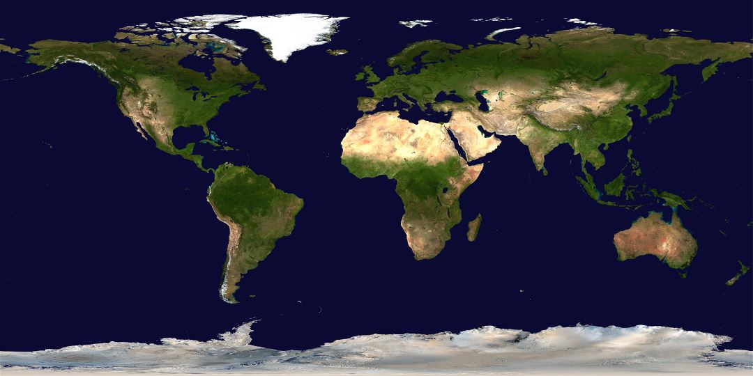 Large scale detailed satellite map of the World