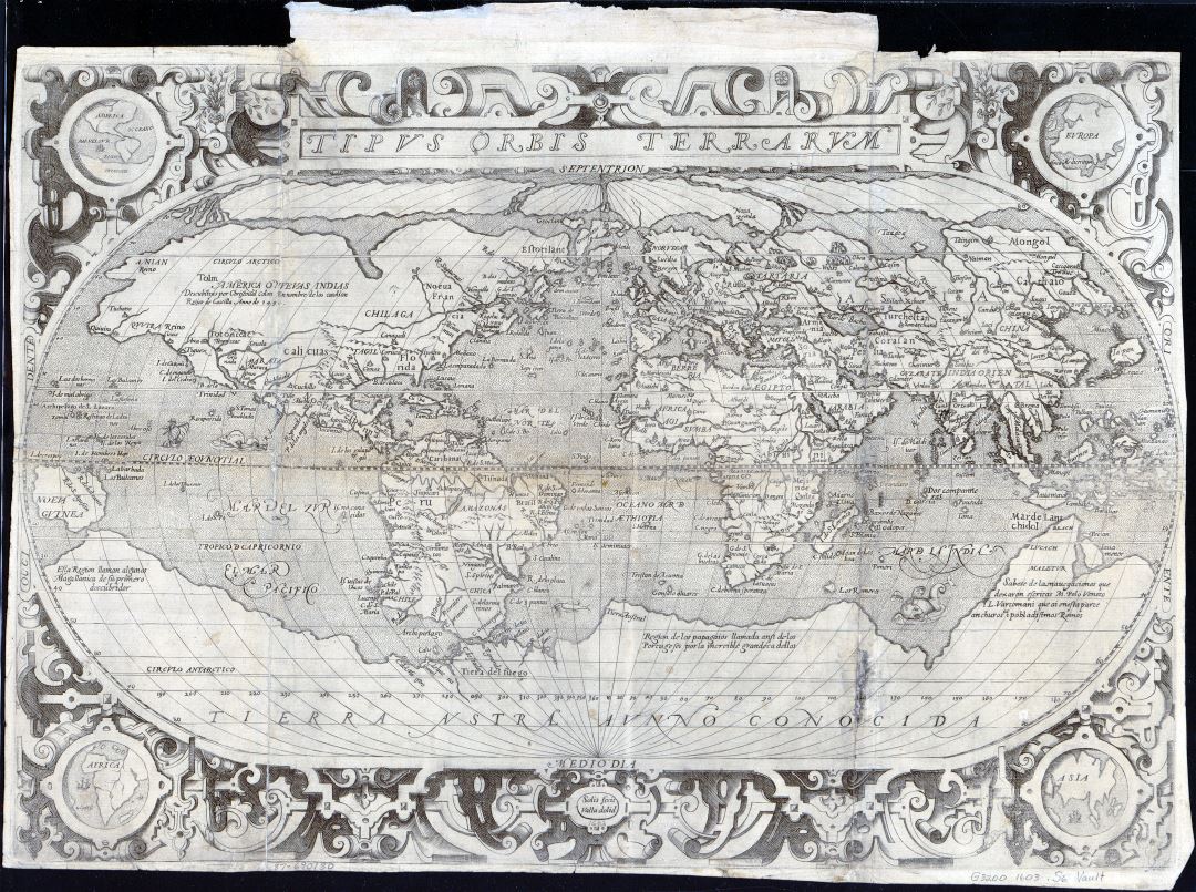 Large scale antique map of the World - 1603