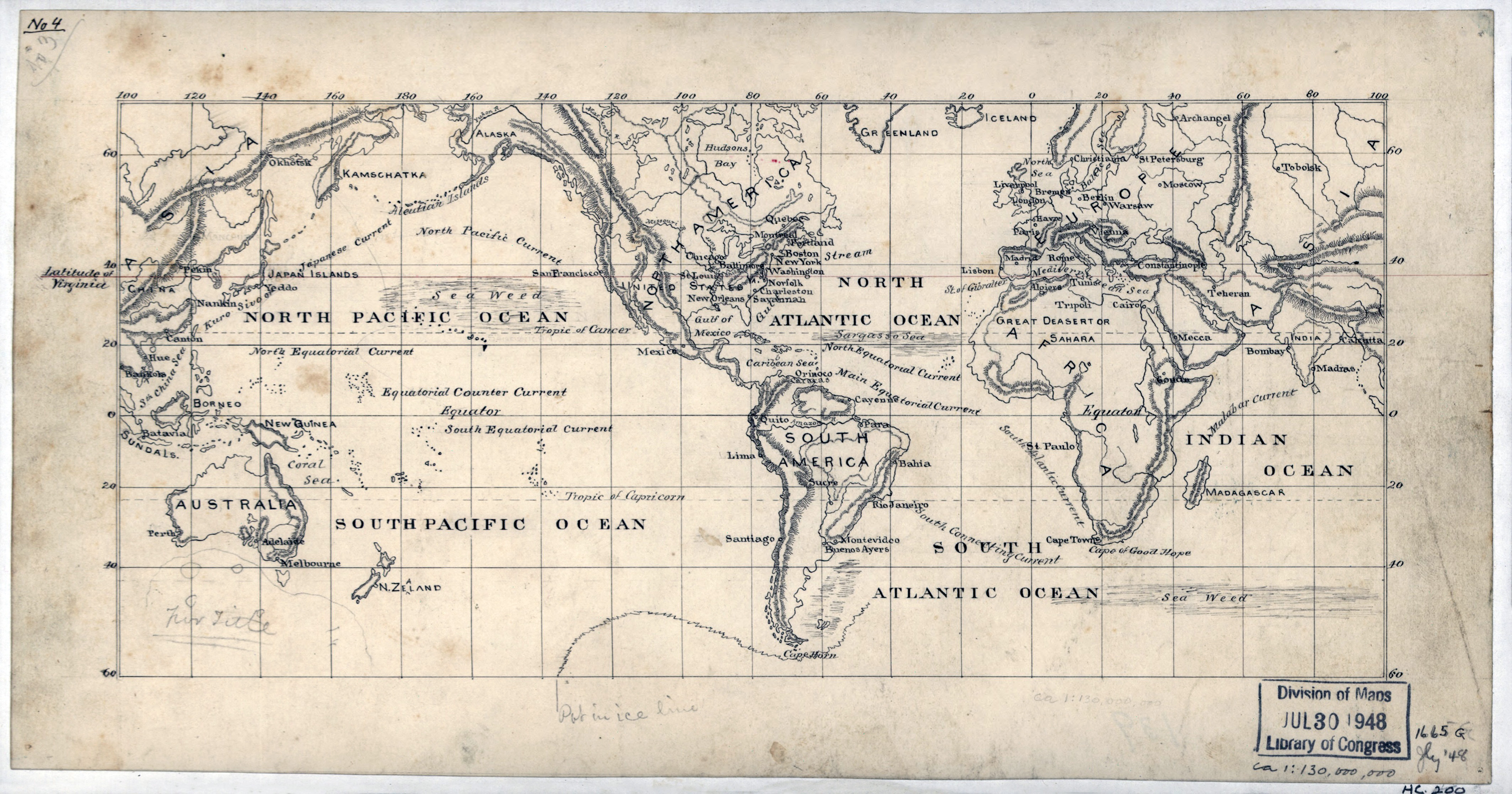 Large Scale Old Map Of The World 1875 Old Maps Of The World World Mapsland Maps Of The World