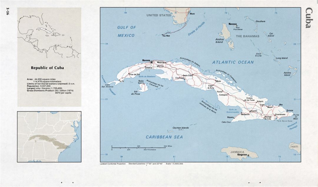Map of Cuba (1-16)