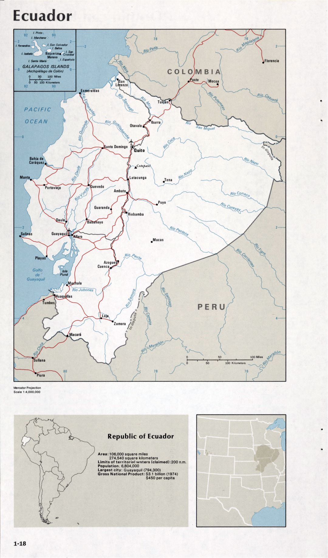 Map of Ecuador (1-18)