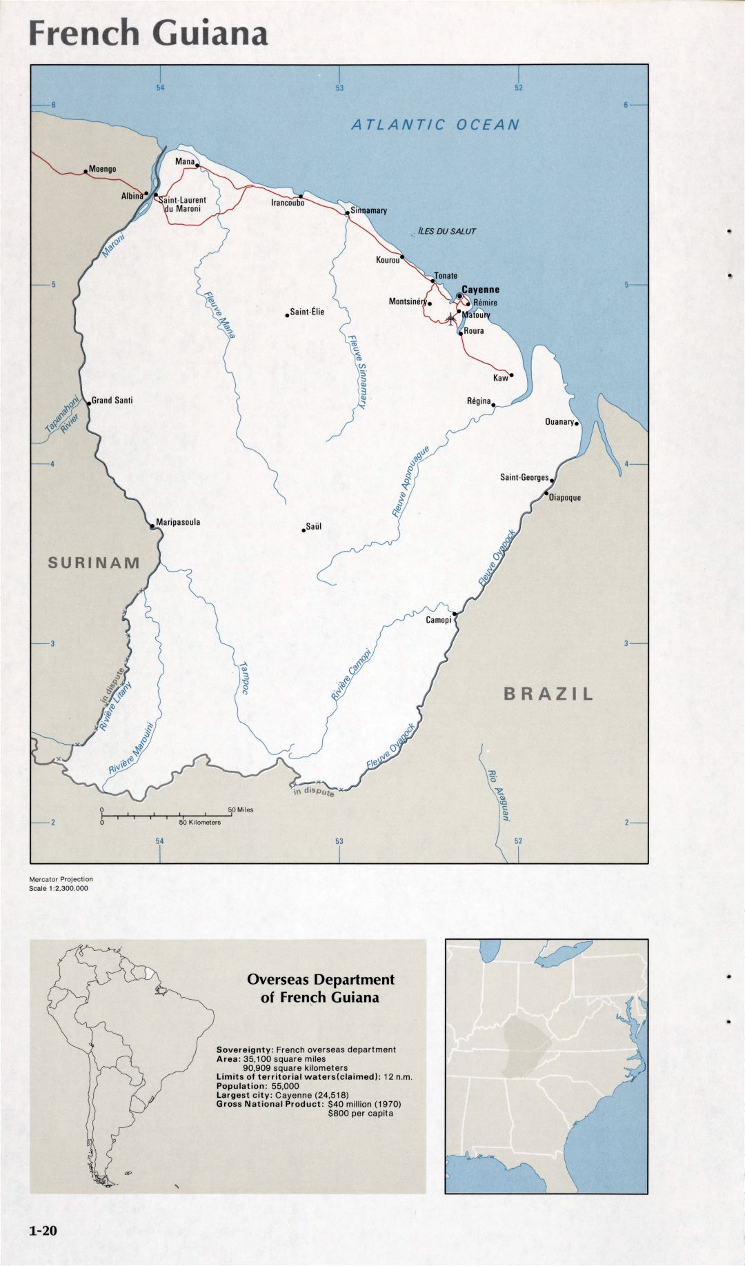 Map of French Guiana (1-20)
