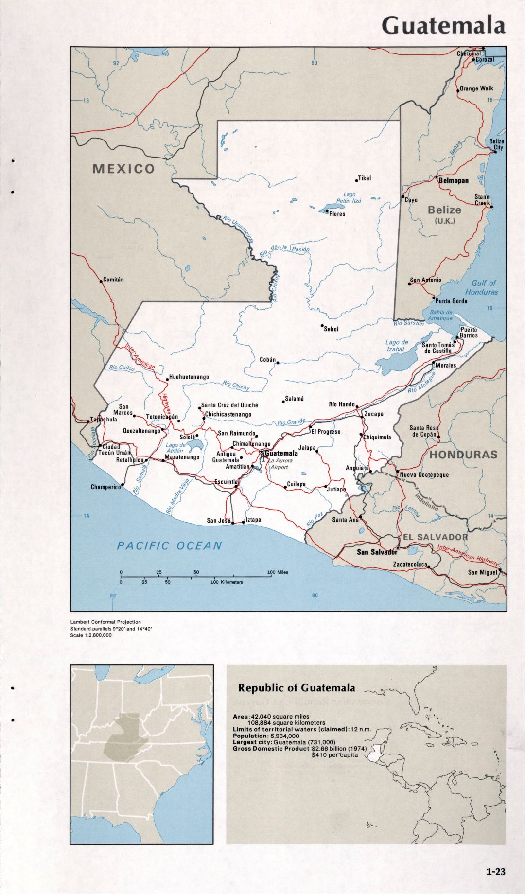 Map of Guatemala (1-23)